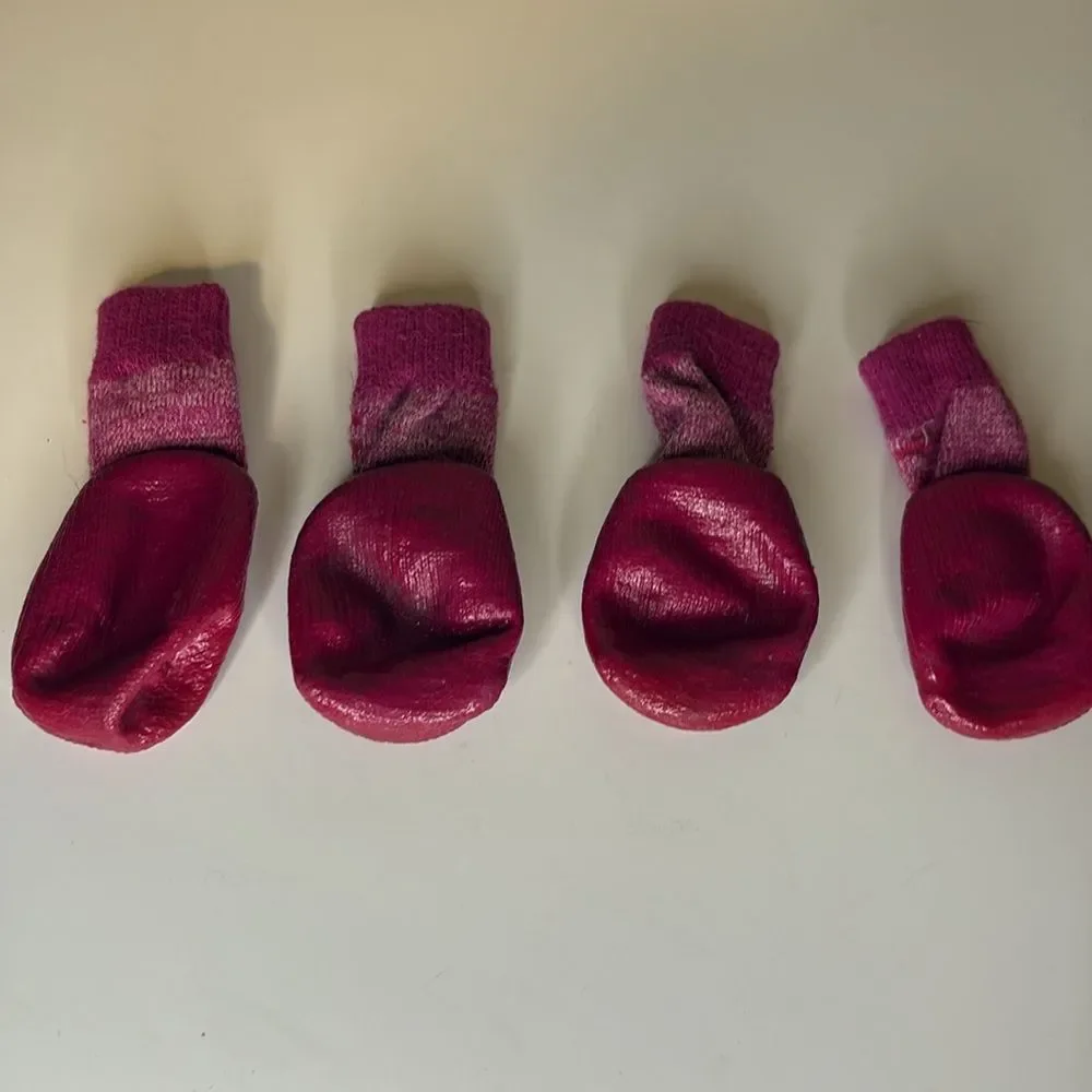 Hot Pink PAWK anti slip dog socks boot booties slippers Size Extra Small